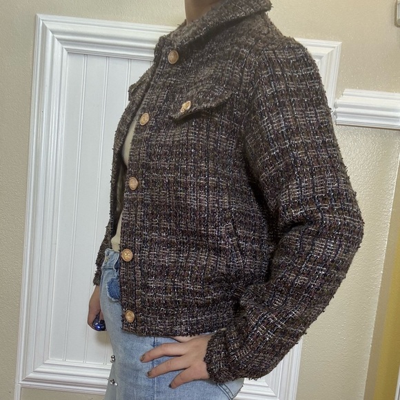Women's Brown Tweed Jacket - Picture 2 of 4